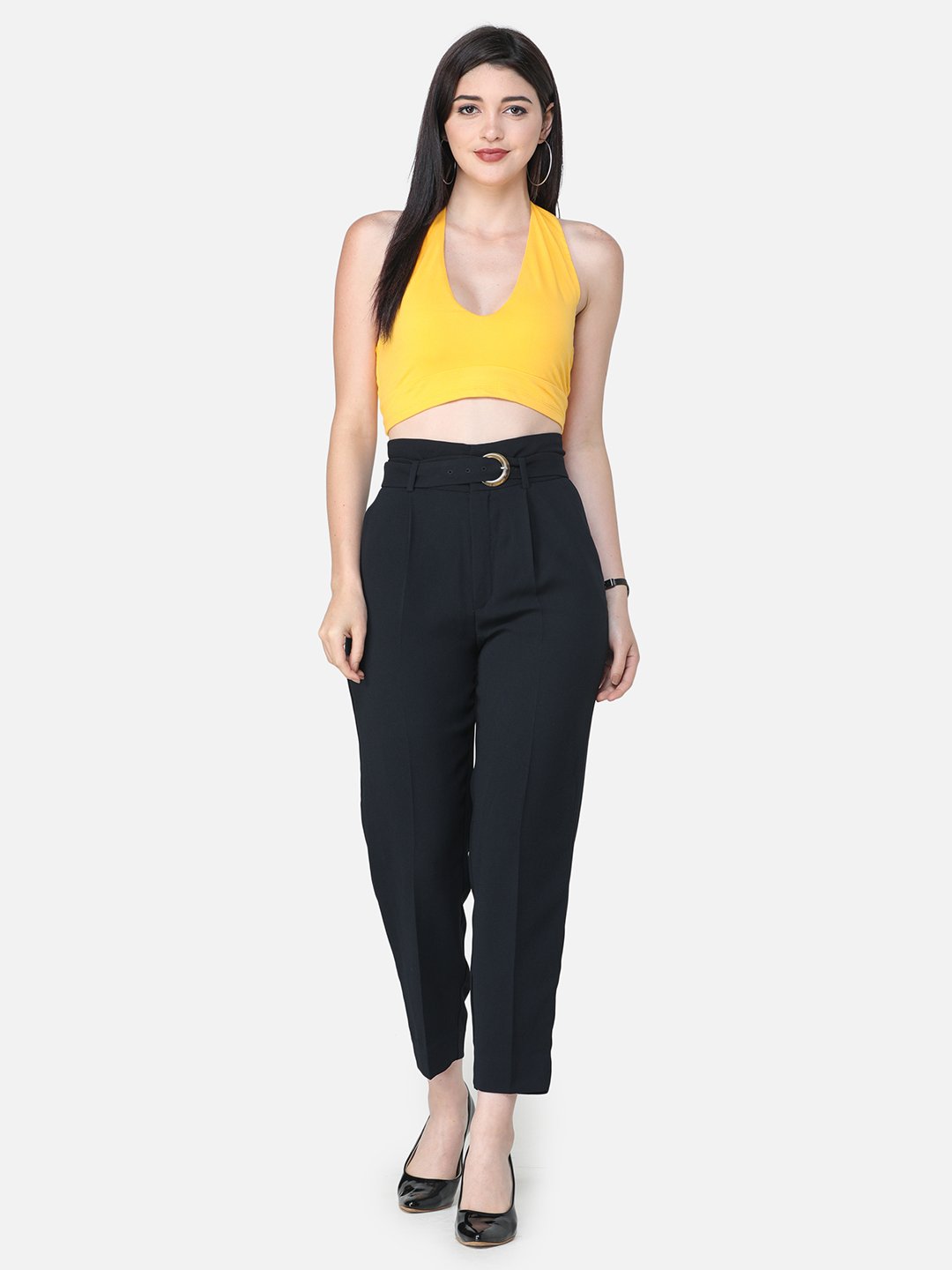 SCORPIUS SOLID YELLOW CROP TOP