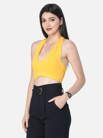 SCORPIUS SOLID YELLOW CROP TOP
