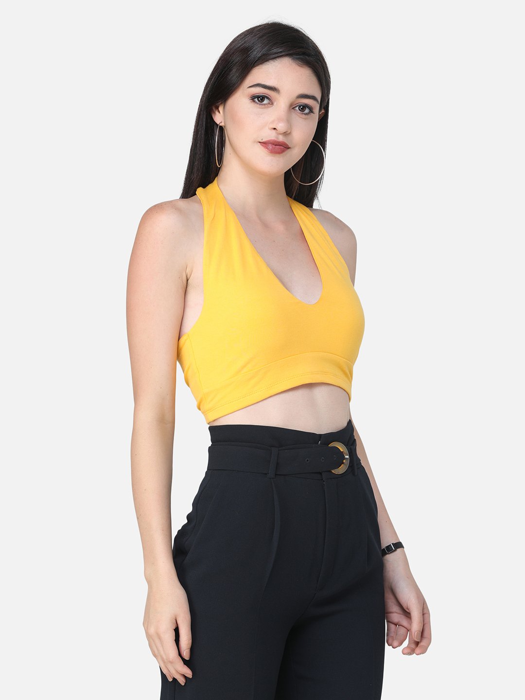 SCORPIUS SOLID YELLOW CROP TOP