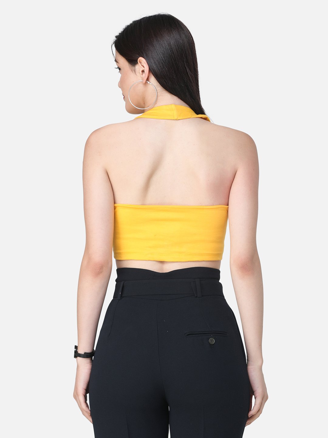 SCORPIUS SOLID YELLOW CROP TOP