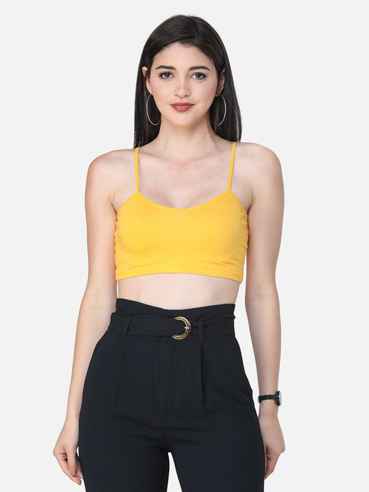 SCORPIUS SOLID YELLOW CROP TOP