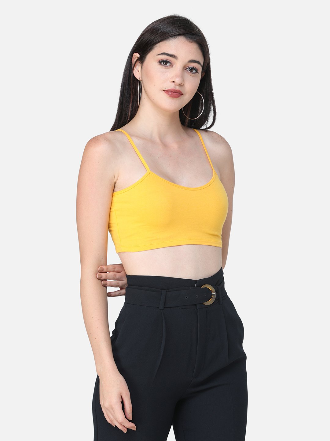 SCORPIUS SOLID YELLOW CROP TOP