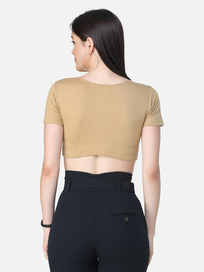 SCORPIUS SOLID GOLDEN CROP TOP
