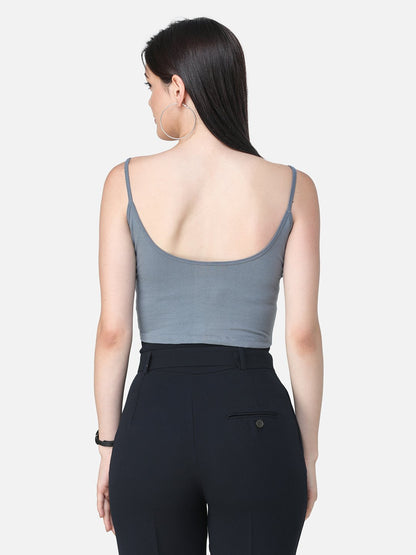 SCORPIUS SOLID GREY CROP TOP