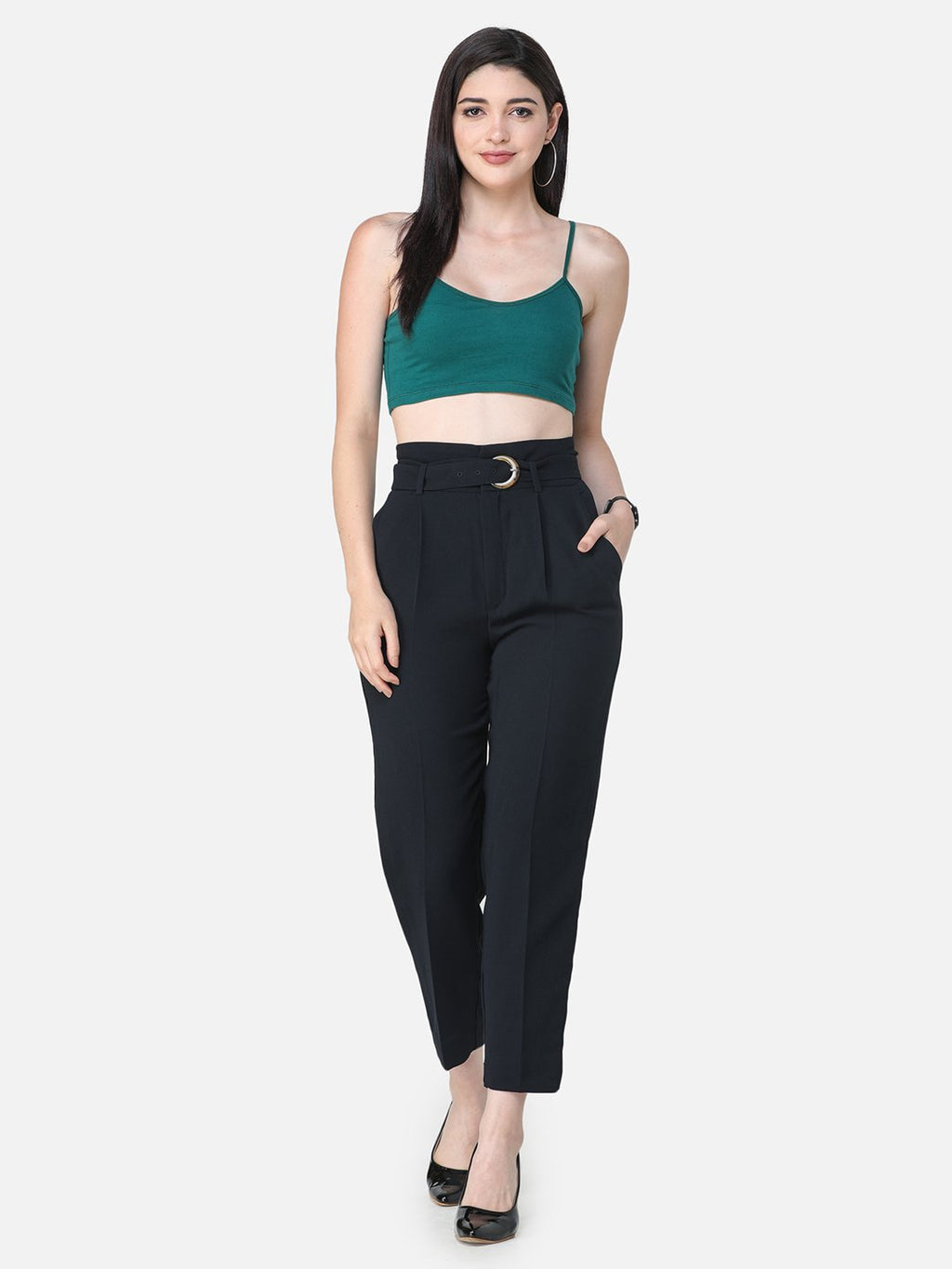 SCORPIUS SOLID GREEN CROP TOP