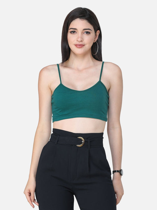 SCORPIUS SOLID GREEN CROP TOP