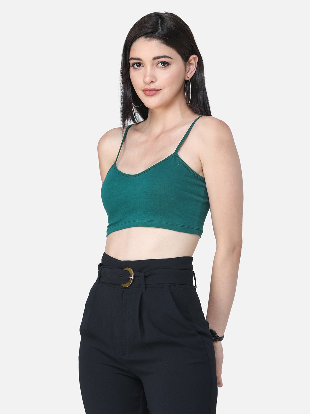 SCORPIUS SOLID GREEN CROP TOP