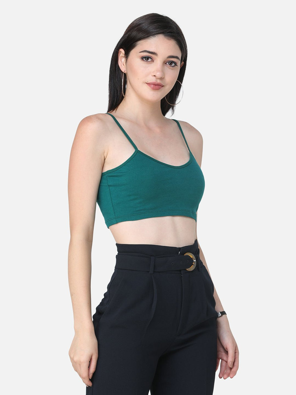 SCORPIUS SOLID GREEN CROP TOP
