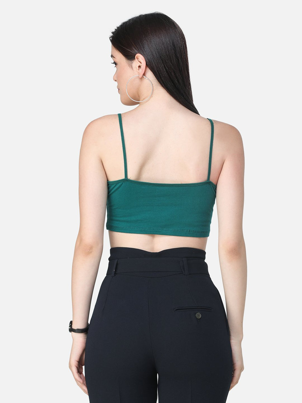 SCORPIUS SOLID GREEN CROP TOP