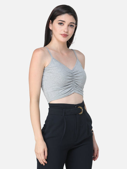 SCORPIUS SOLID GREY CROP TOP