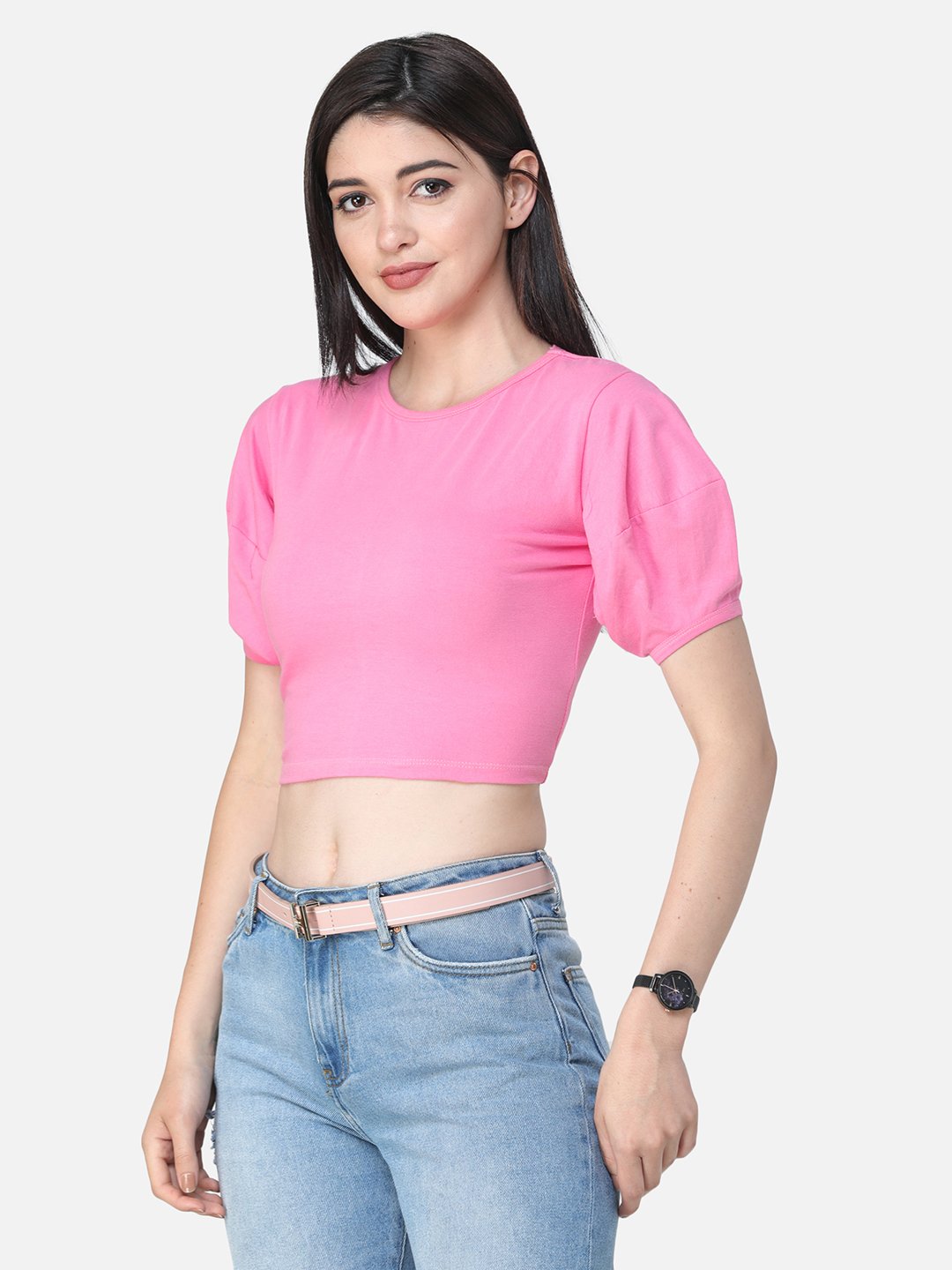 SCORPIUS SOLID PINK CROP TOP