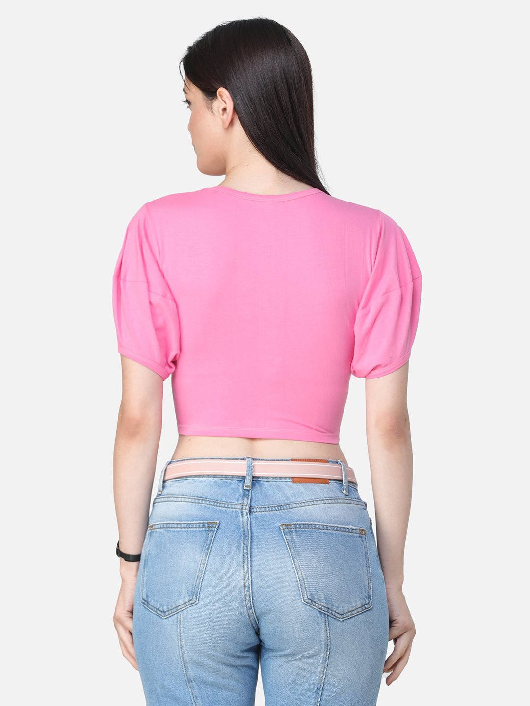 SCORPIUS SOLID PINK CROP TOP