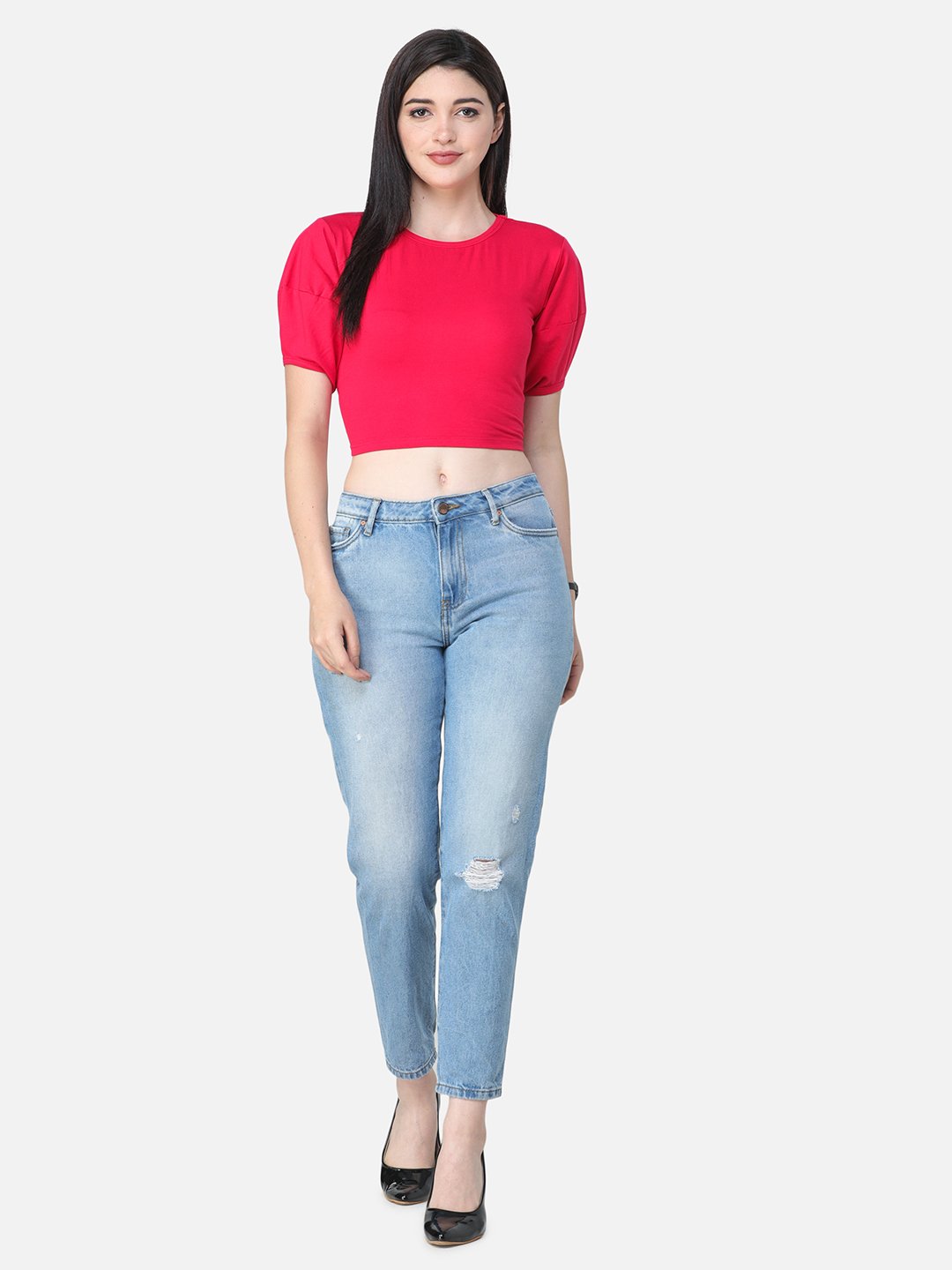 SCORPIUS SOLID PINK CROP TOP