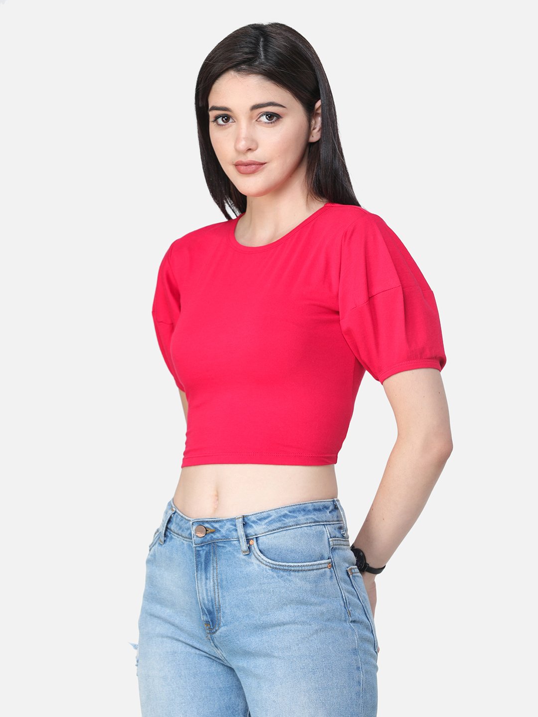 SCORPIUS SOLID PINK CROP TOP