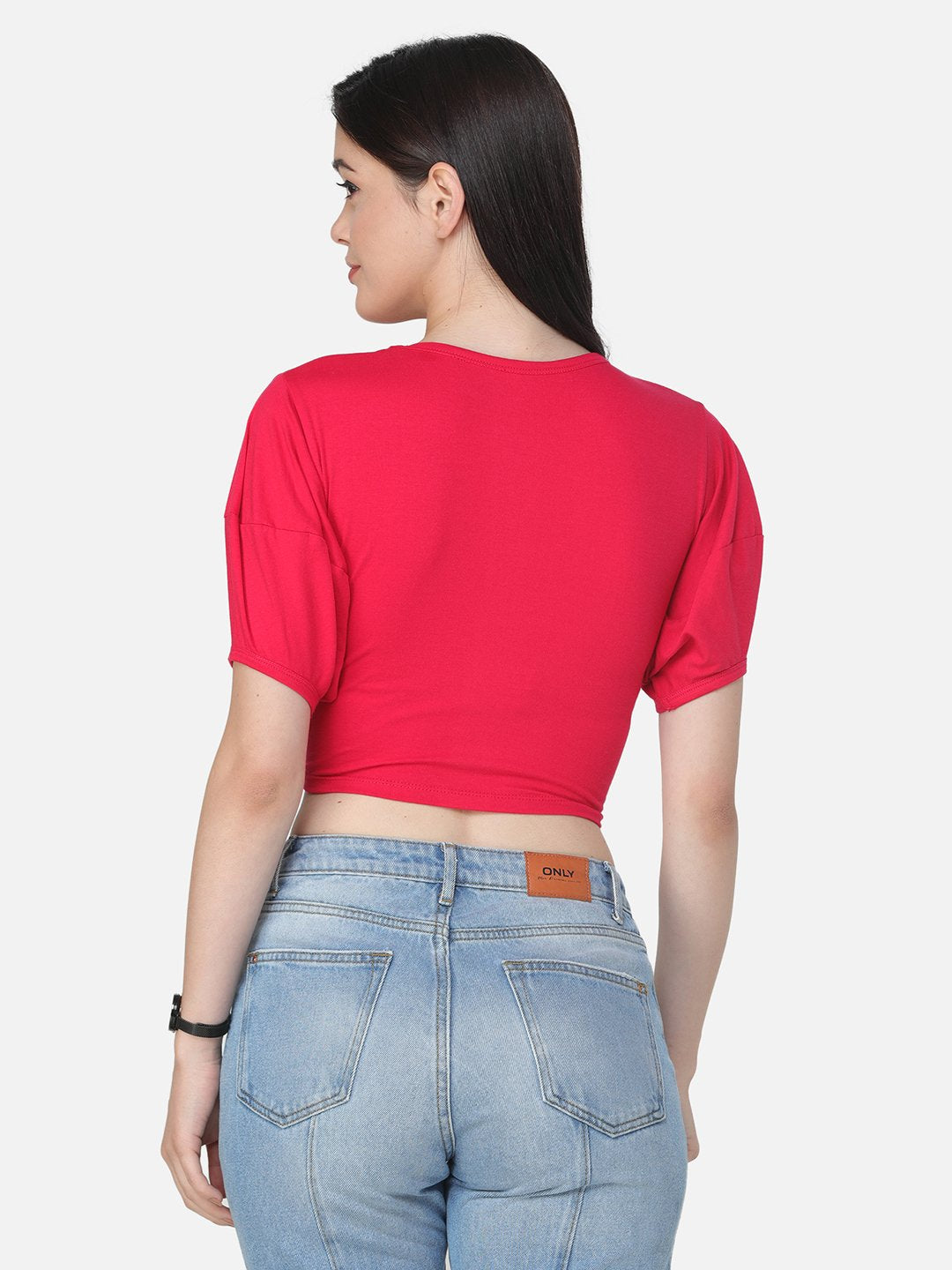 SCORPIUS SOLID PINK CROP TOP