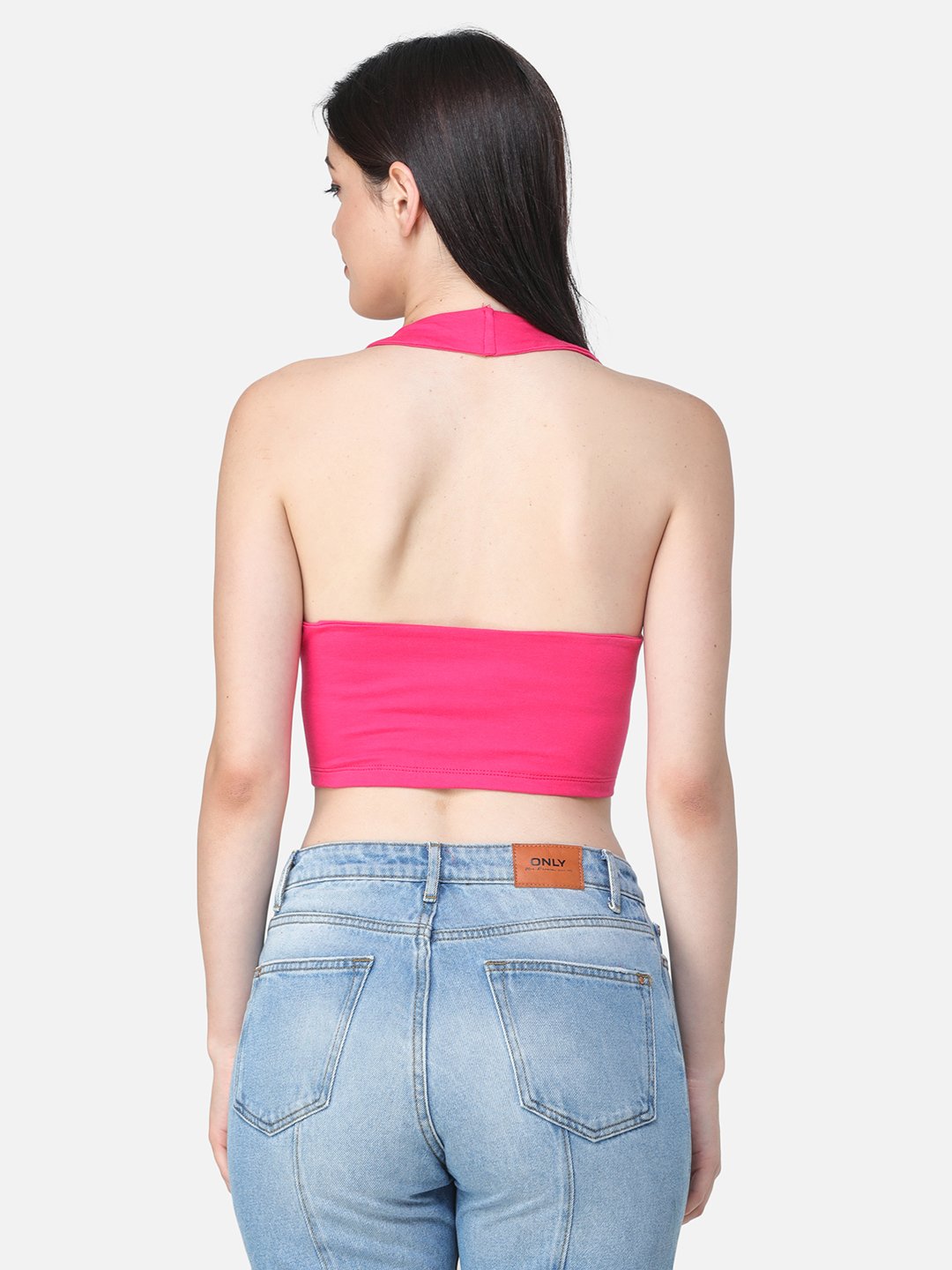 SCORPIUS SOLID PINK CROP TOP