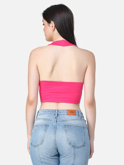 SCORPIUS SOLID PINK CROP TOP