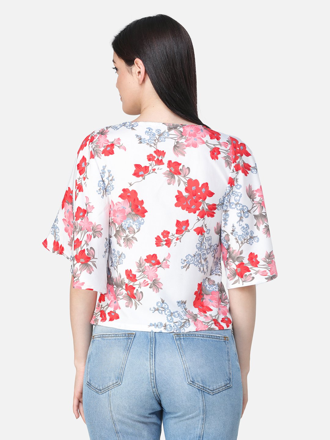 SCORPIUS FLORAL WHITE PRINTED TOP