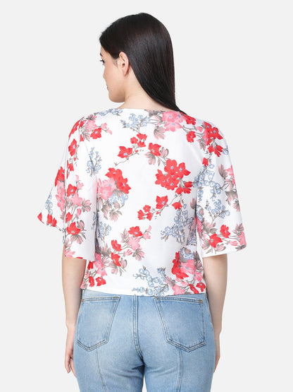 SCORPIUS FLORAL WHITE PRINTED TOP