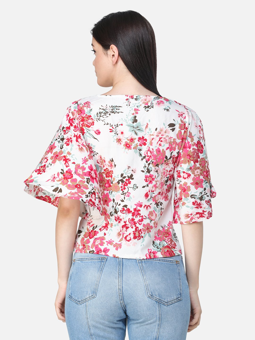 SCORPIUS FLORAL WHITE PRINTED TOP