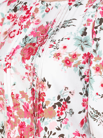 SCORPIUS FLORAL WHITE PRINTED TOP