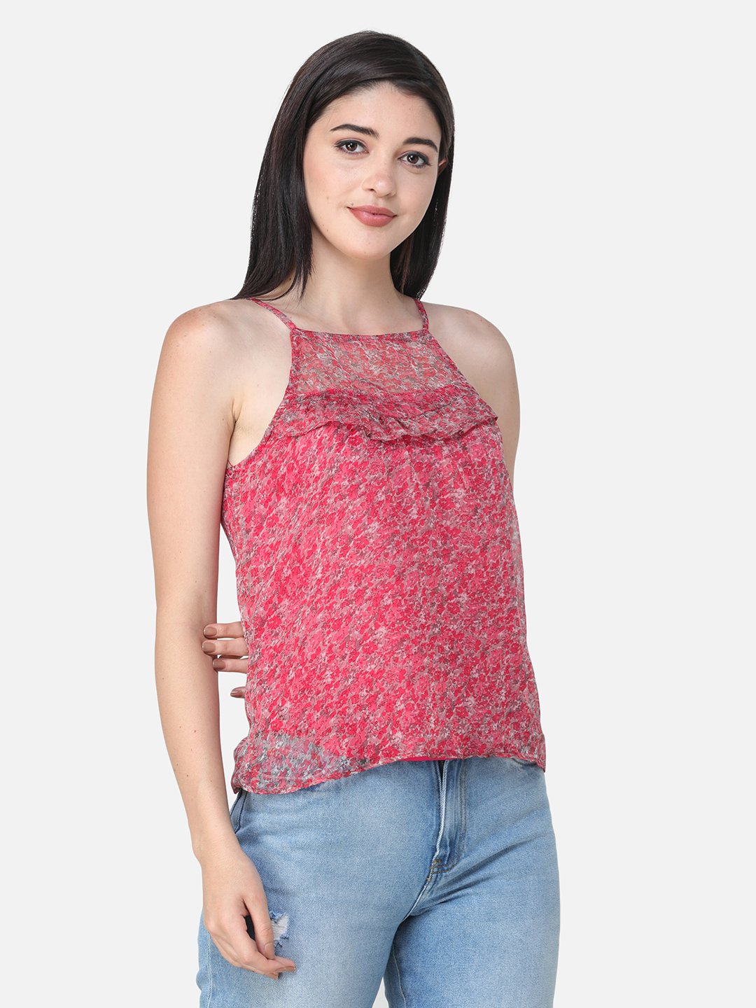 SCORPIUS PRINTED PINK TOP