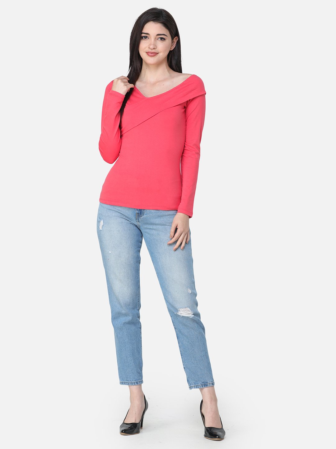 SCORPIUS SOLID CORAL TOP