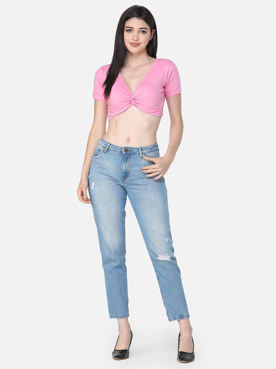 SCORPIUS SOLID PINK CROP TOP