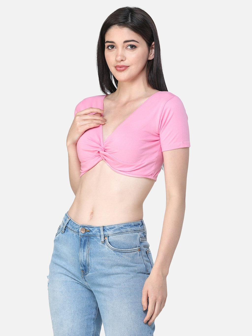 SCORPIUS SOLID PINK CROP TOP