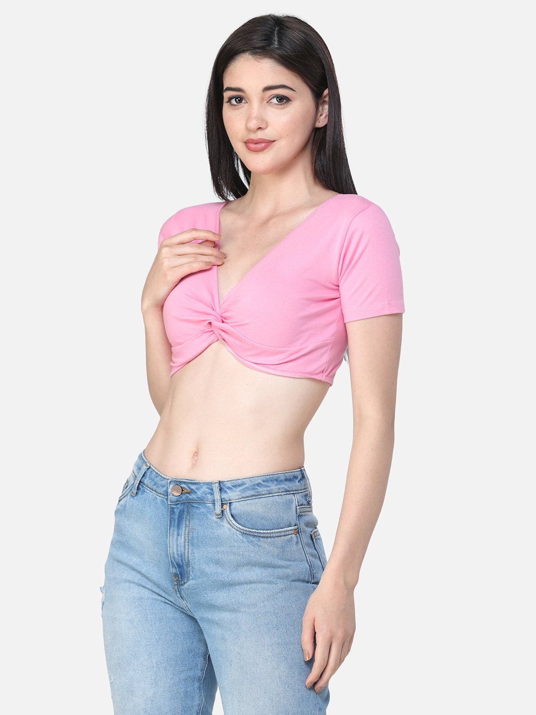 SCORPIUS SOLID PINK CROP TOP