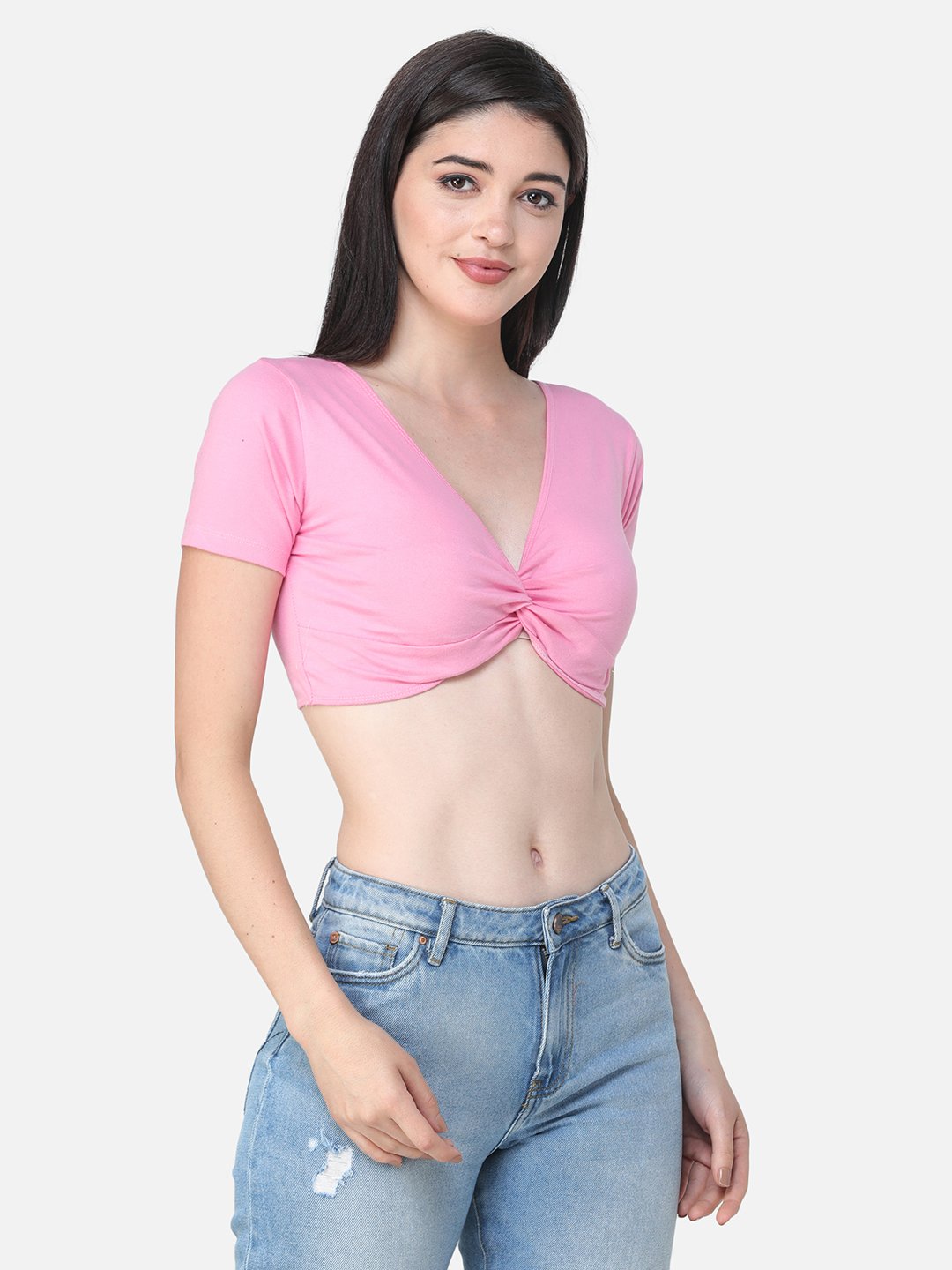 SCORPIUS SOLID PINK CROP TOP