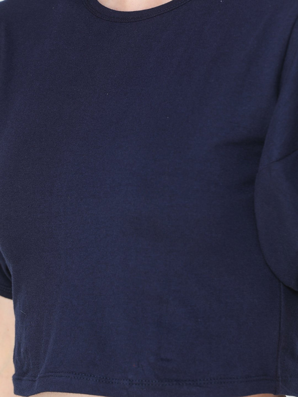 SCORPIUS SOLID NAVY CROP TOP