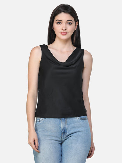 Cation Black Satin Top