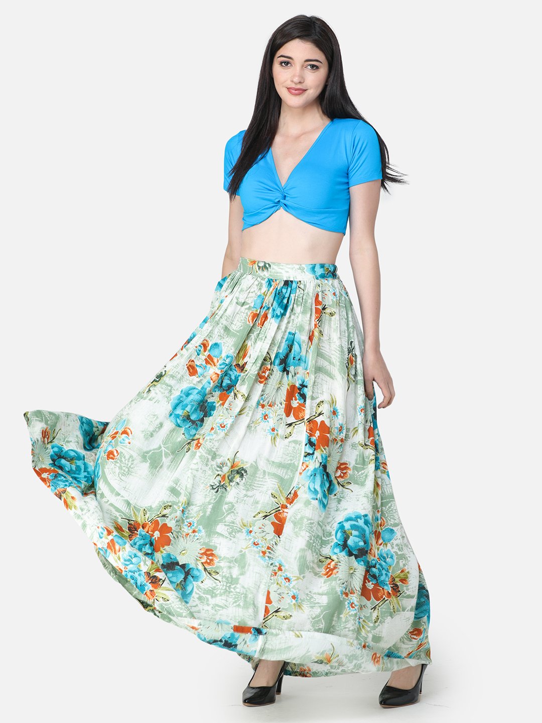 SCORPIUS SOLID BLUE CROP TOP