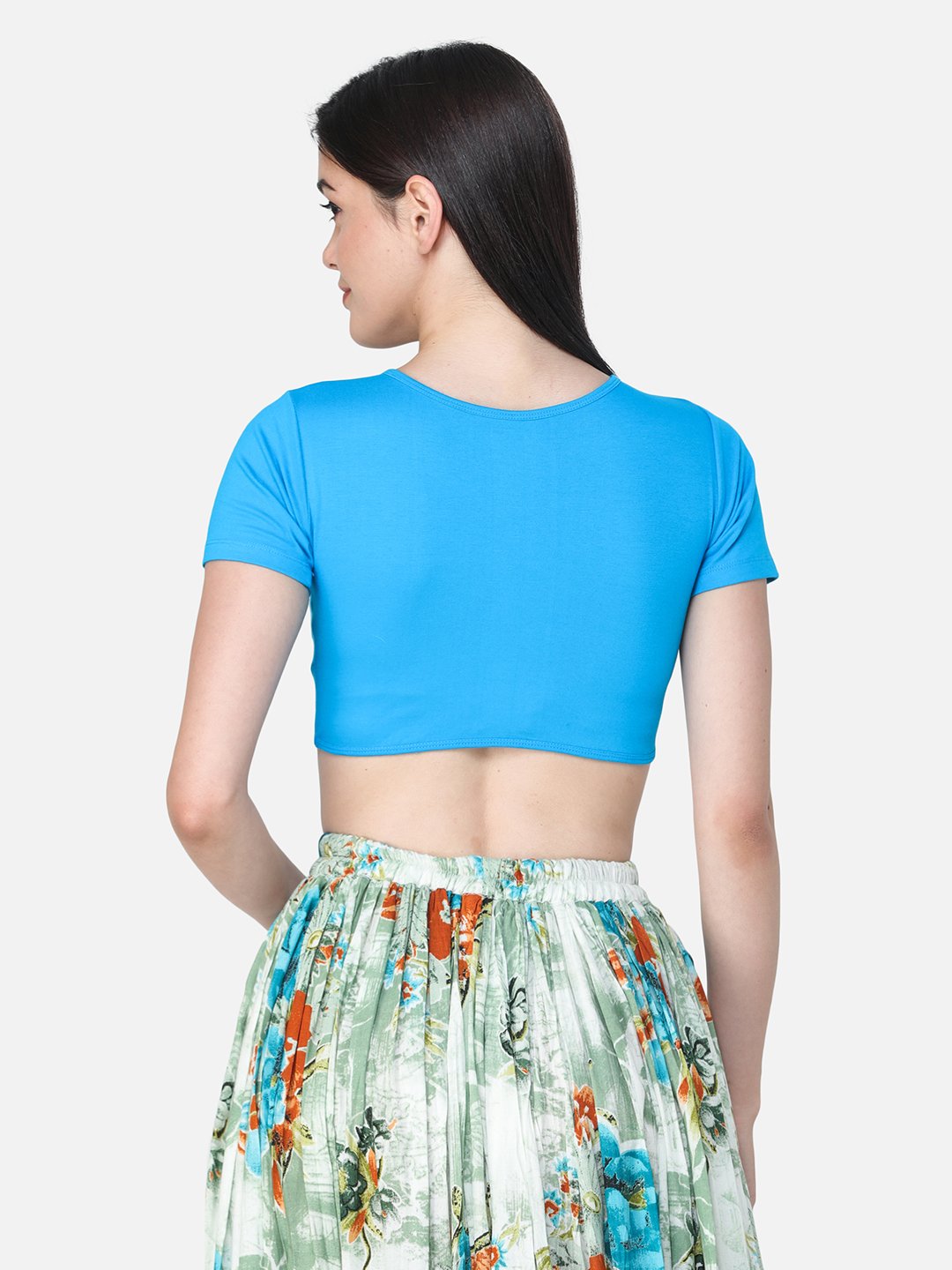 SCORPIUS SOLID BLUE CROP TOP