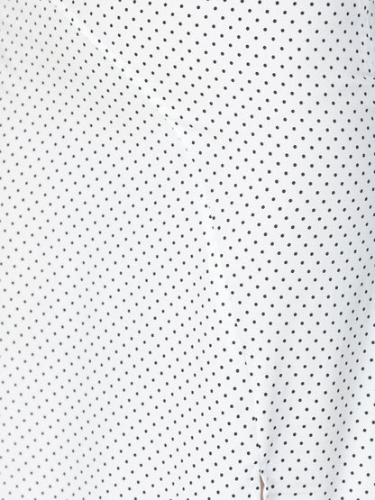 White Polka Midi Skirt