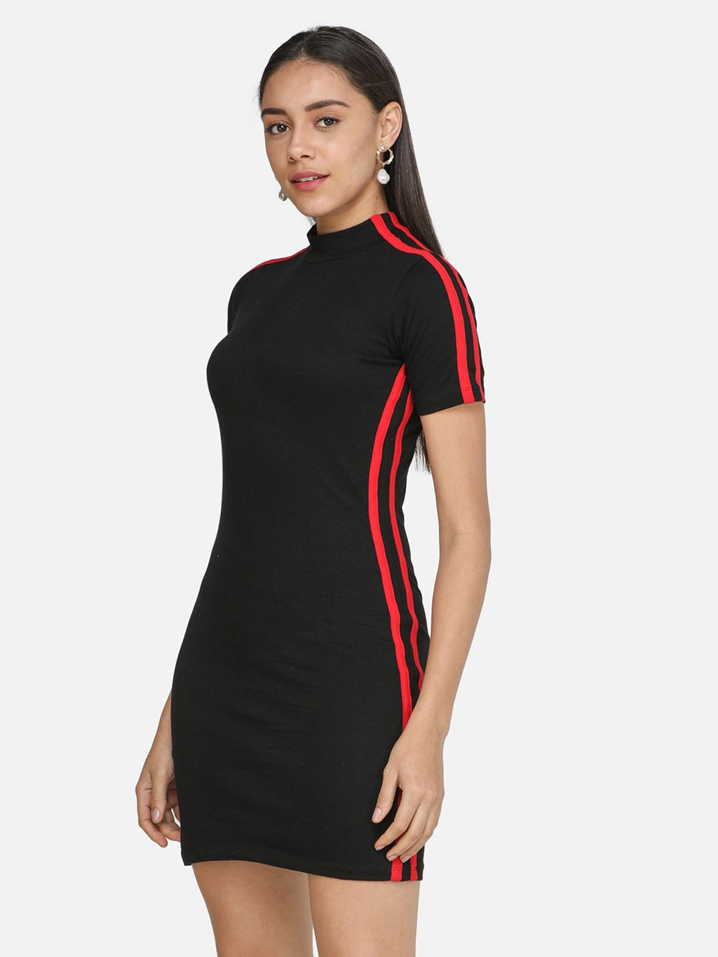 SCORPIUS Black Striped Mini dress