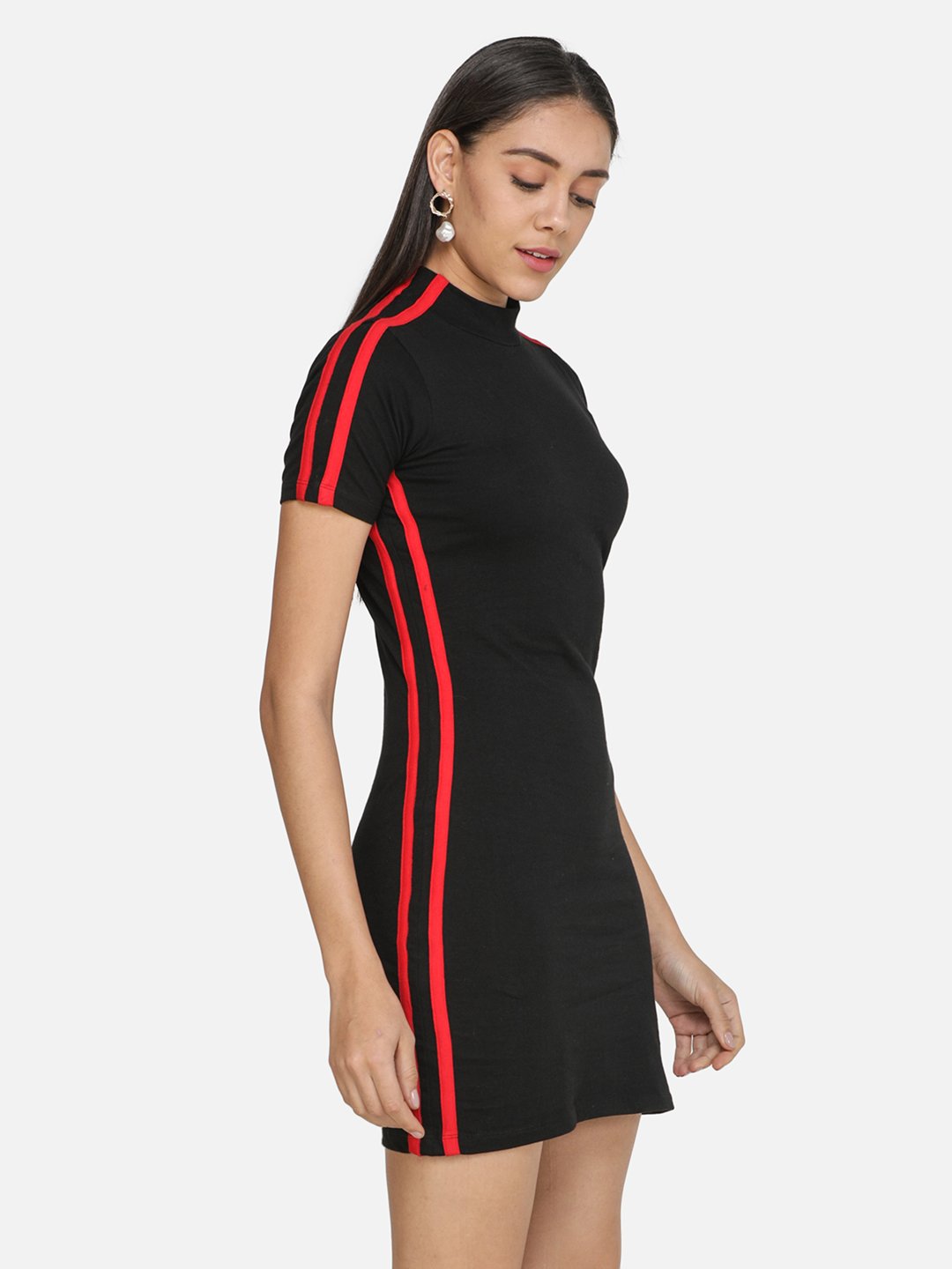 SCORPIUS Black Striped Mini dress
