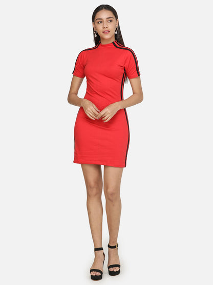 SCORPIUS Red Striped Mini dress