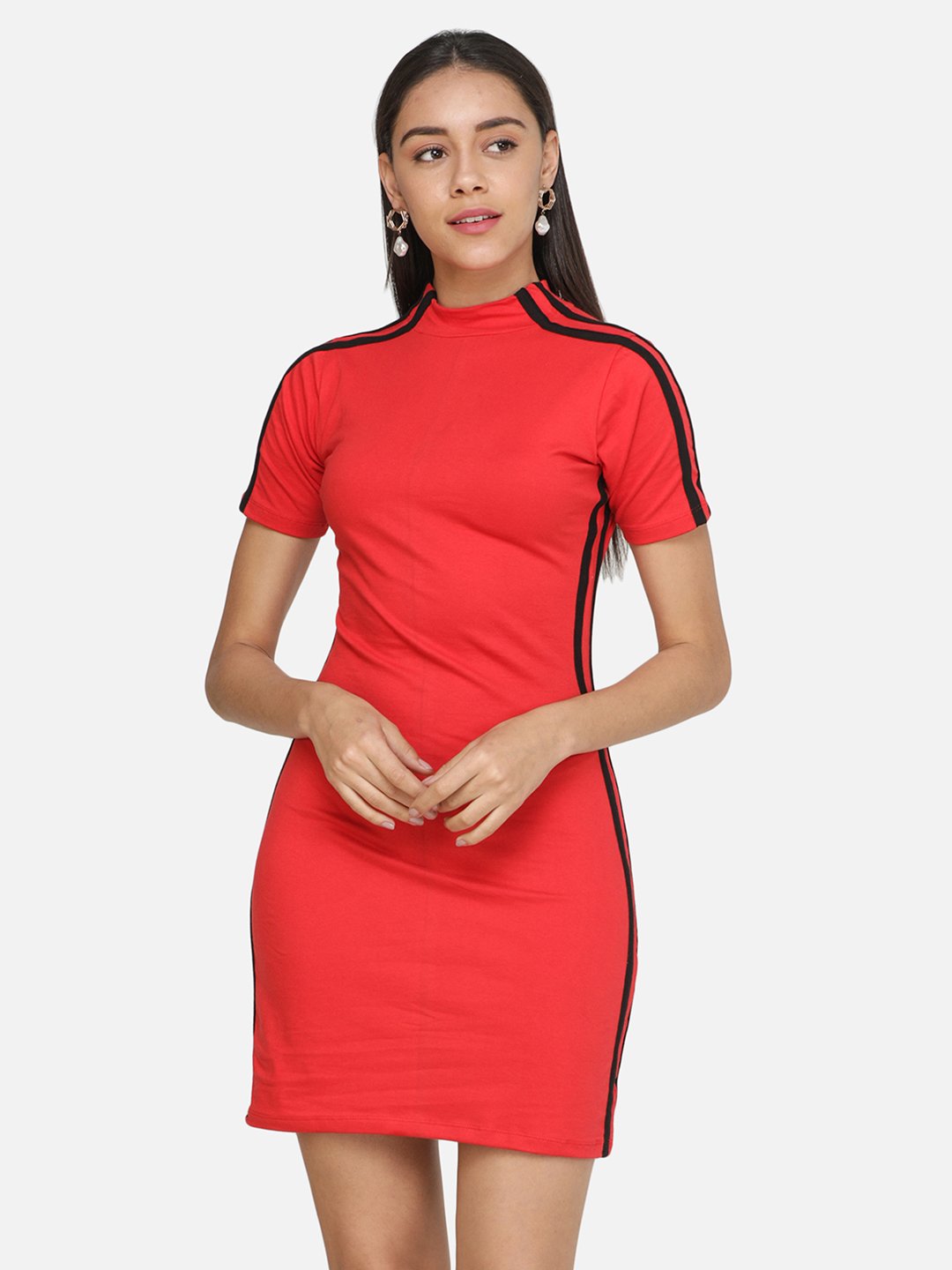 SCORPIUS Red Striped Mini dress