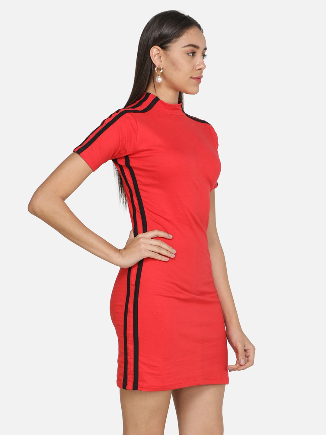 SCORPIUS Red Striped Mini dress