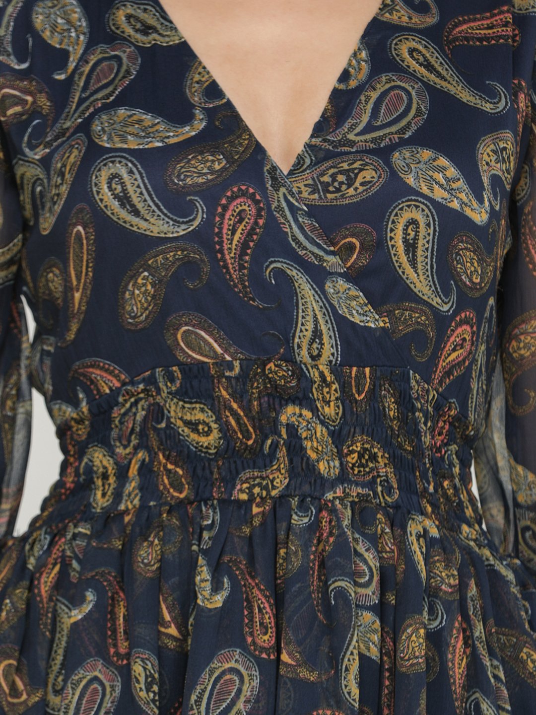 SCORPIUS Navy Printed Mini dress