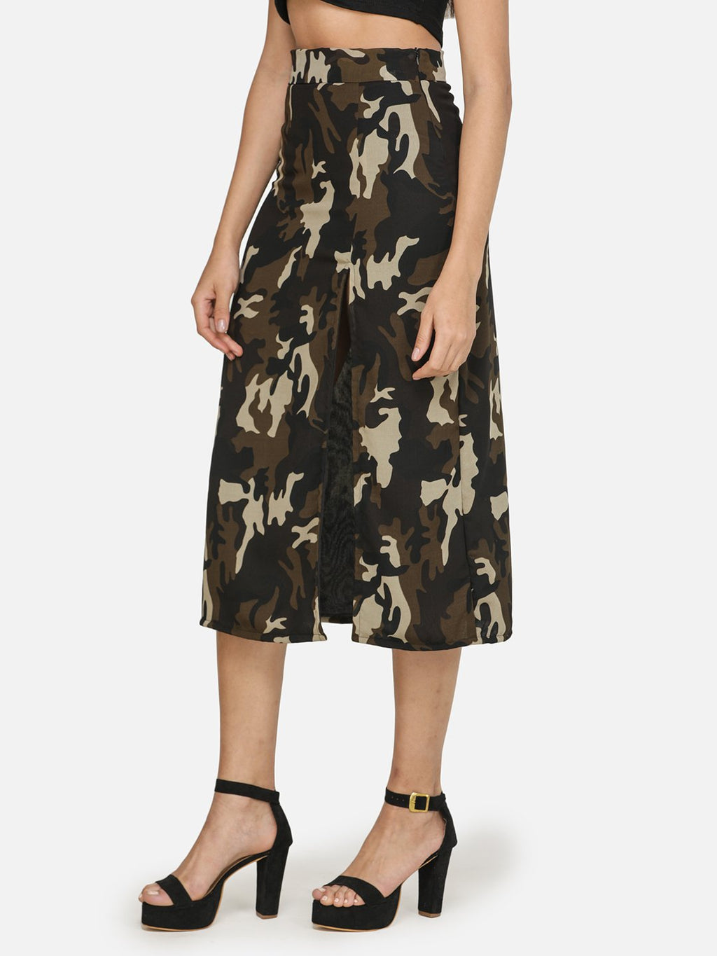 SCORPIUS BLACK FRONT SLIT SKIRT