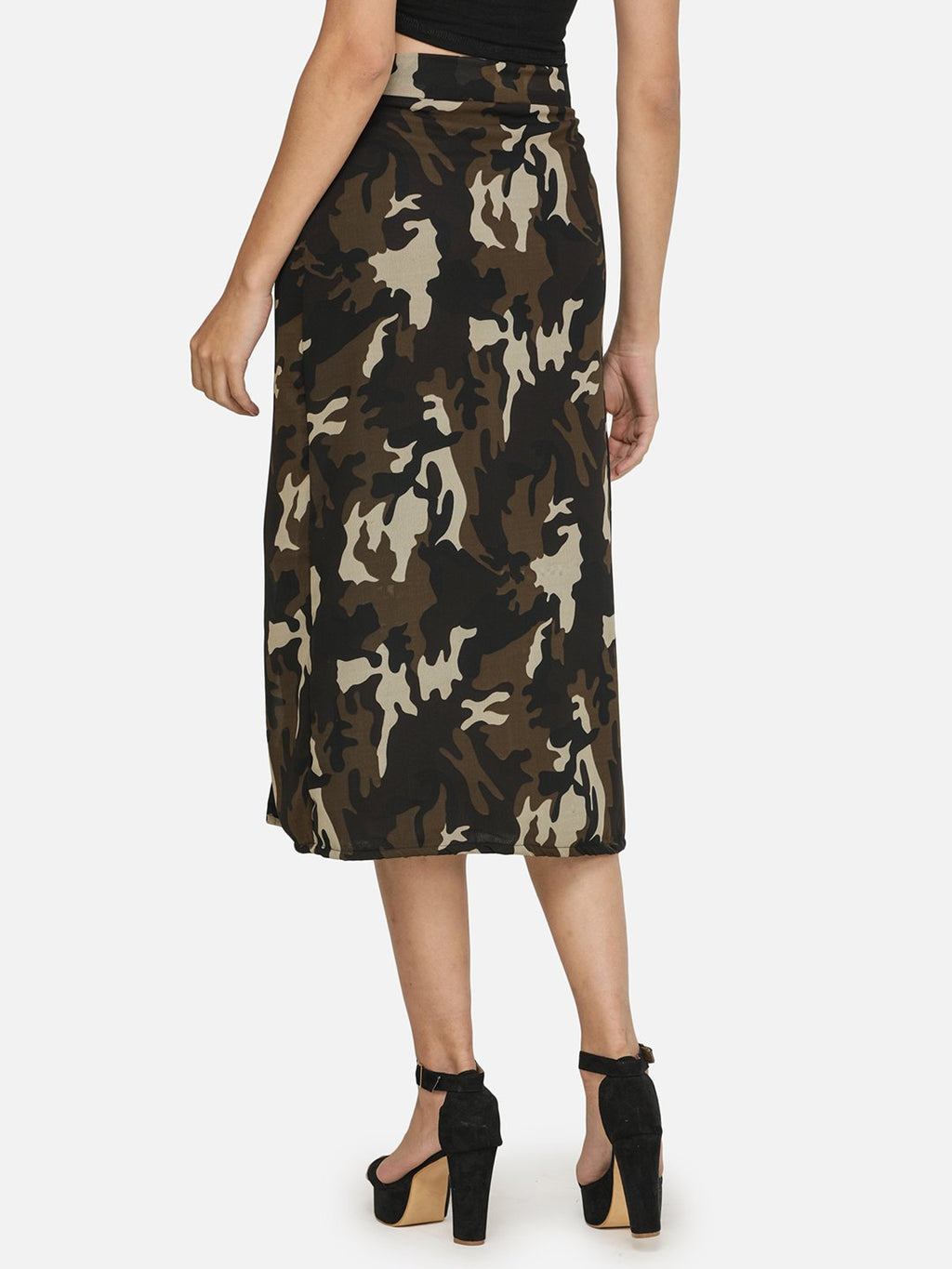 SCORPIUS BLACK FRONT SLIT SKIRT