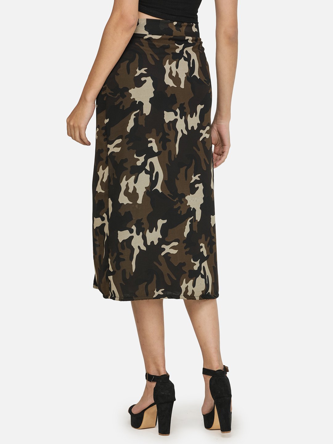 SCORPIUS BLACK FRONT SLIT SKIRT