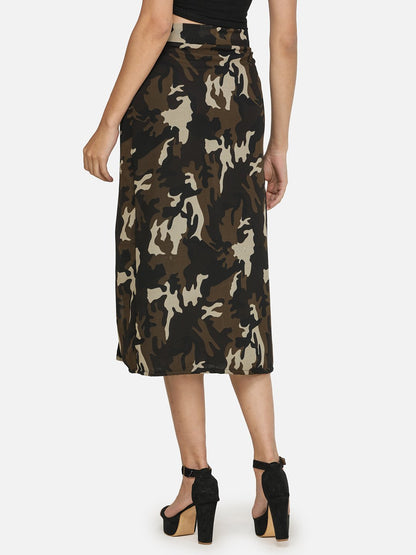 SCORPIUS BLACK FRONT SLIT SKIRT
