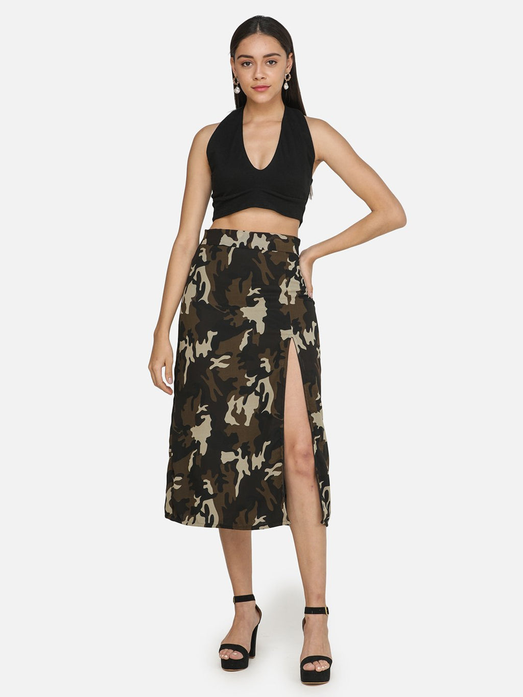 SCORPIUS SOLID BLACK CROP TOP