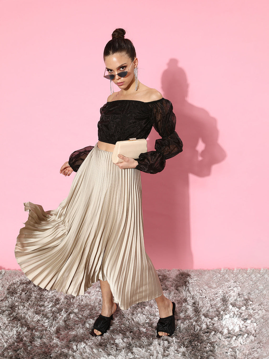 SCORPIUS Black Organza Top