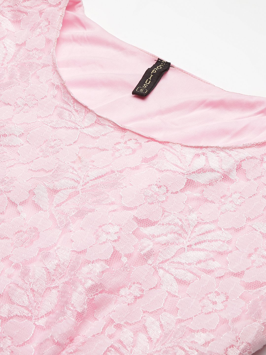 SCORPIUS Pink Flared Printed maxi Dress
