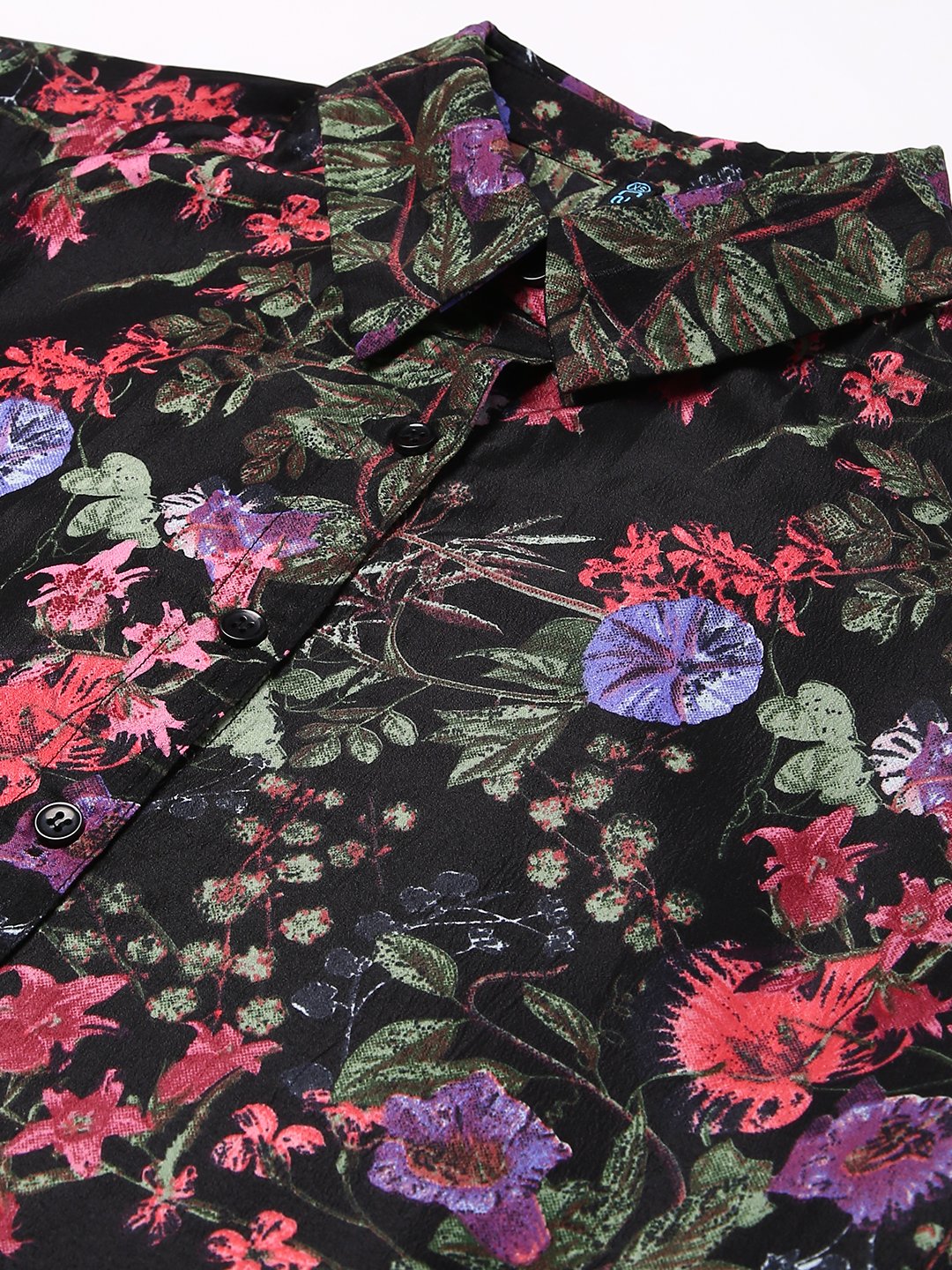 Black Floral Print Shirt